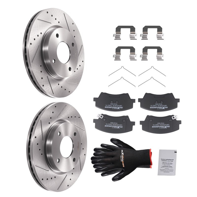 Front Brake Rotors + Ceramic Brake Pads for Hyundai Elantra 2017-2020 D1912