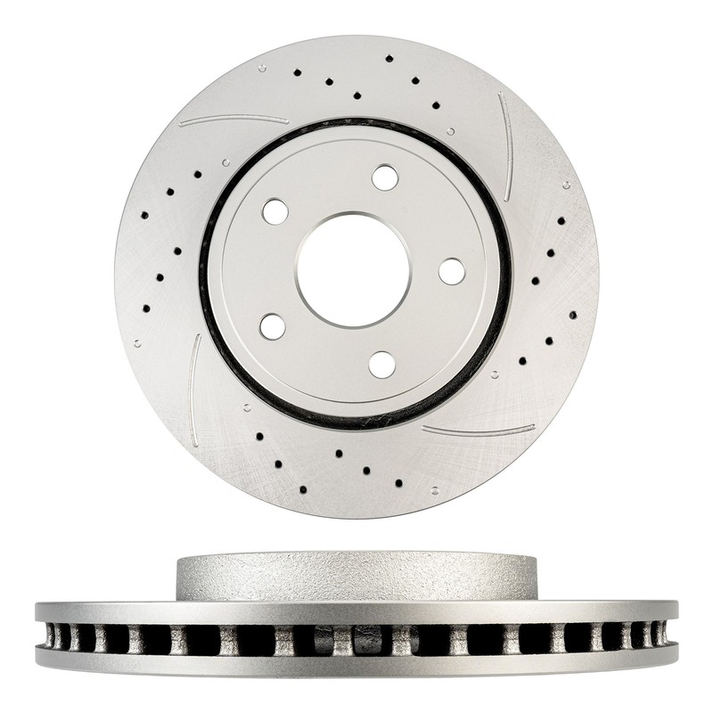 2x Front Drilled & Slotted Rotors for 06-10 Jeep Grand Cherokee 3.7L & Commander gallery