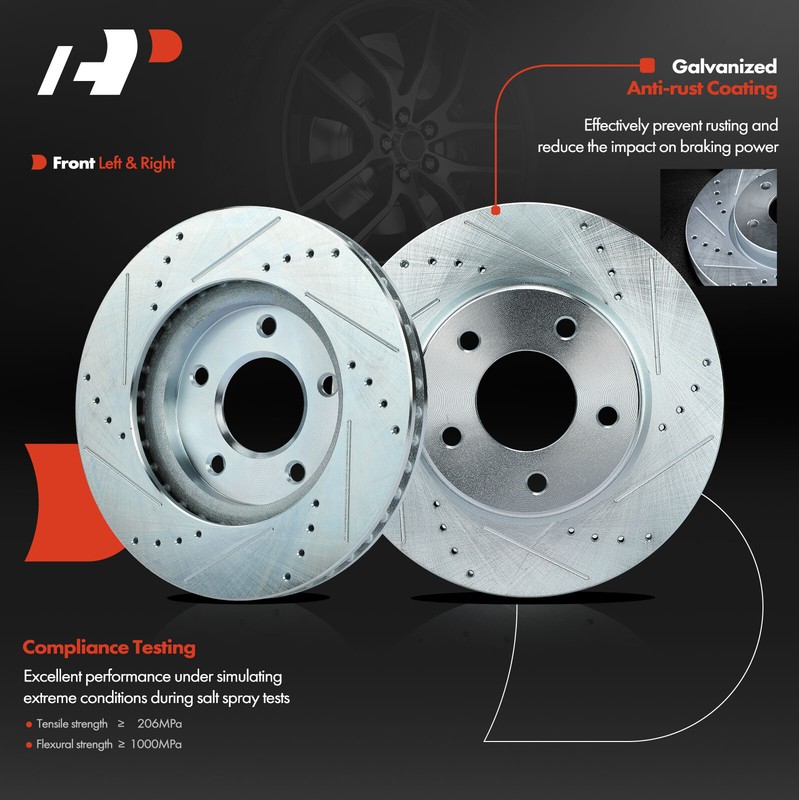 A-Premium Front & Rear Drilled Brake Rotors & Ceramic Pad for Mitsubishi Lancer gallery