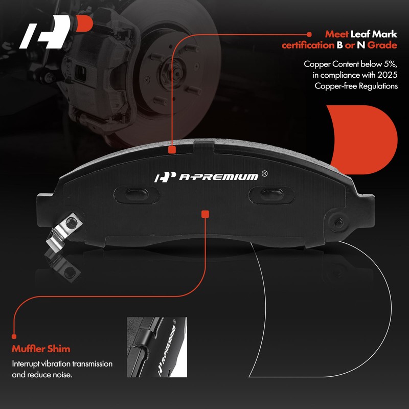 A-Premium Pair Front Brake Rotor & Brake Pads + Brake Caliper for Dodge Dakota gallery
