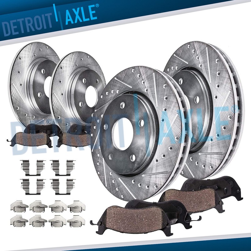 Front Rear Drilled Rotors Ceramic Brake Pads for 2005-2009 Buick Allure Lacrosse