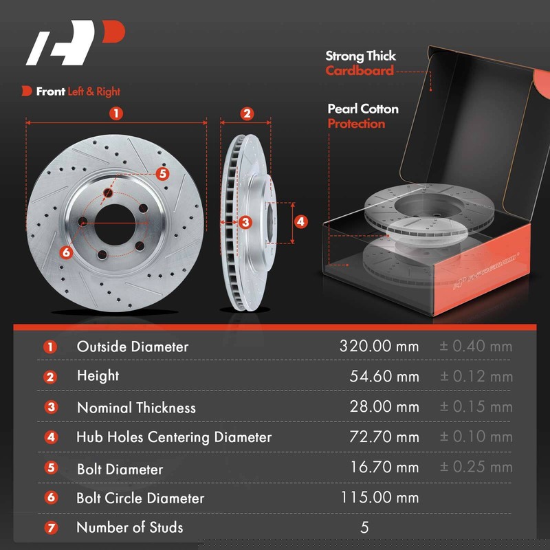 A-Premium 16x Front & Rear Drilled Brake Rotor & Pad + Caliper for Dodge Charger gallery