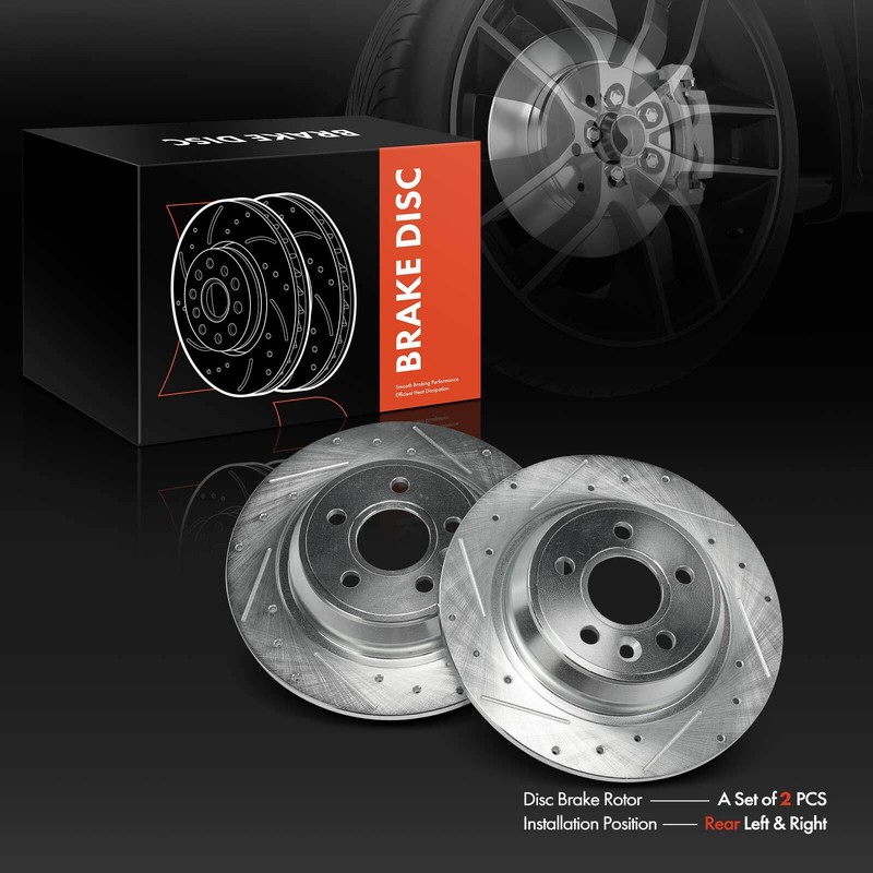 Rear Drilled Brake Rotors for Land Rover Range Rover Evoque 2012-2015 L4 2.0L gallery