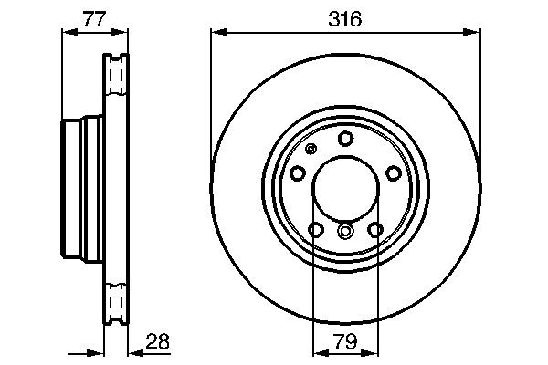 2x Brake Discs Pair Vented fits BMW 730D E38 3.0D Front 98 to 01 315.9mm Set New gallery