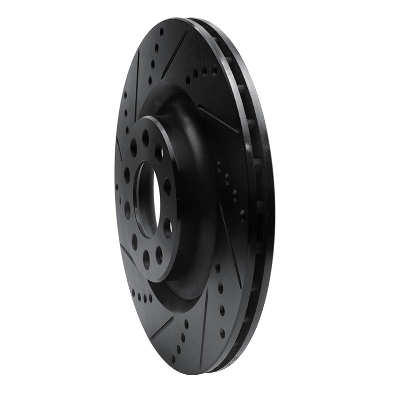 R1 Fits 2017-2025 Alfa Romeo Stelvio Rear Left Drilled & Slotted Black Brake gallery
