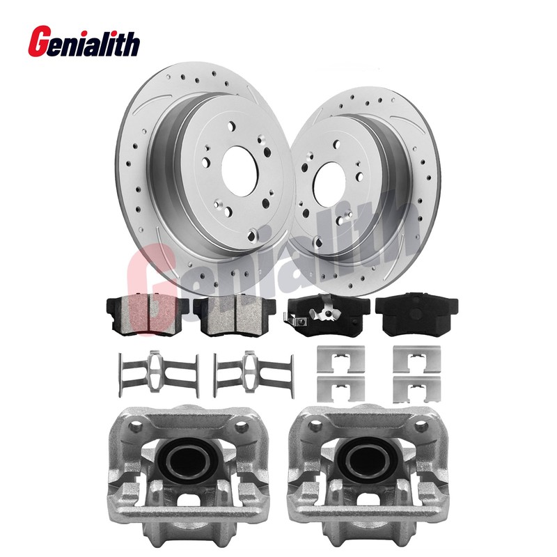 Rear 305mm Brake Rotors Ceramic Pads Calipers for 2012 – 2016 Honda CR-V 2.4L