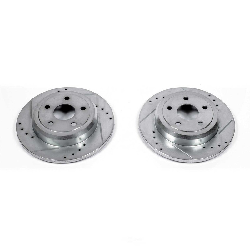 Disc Brake Rotor Set-Rear Drilled, Slotted and Zinc Plated Brake Rotor Pair