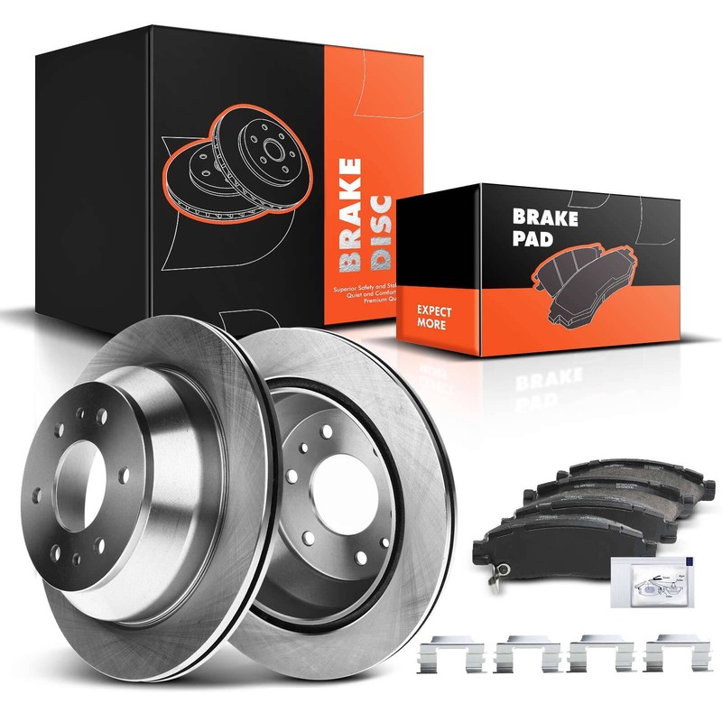 Rear Disc Rotor & Ceramic Pad for Chevy Trailblazer GMC Buick Isuzu Saab Olds