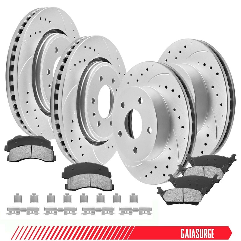 Front & Rear Rotors w/ Brake Pads for Ford Explorer Flex Taurus Lincoln MKT MKS