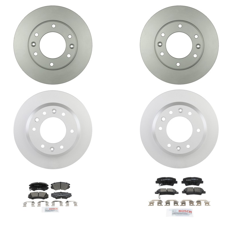 Bosch QuietCast Front Rear Rotor Ceramic Disc Brake Pad Kit for Sonata FWD 09-10