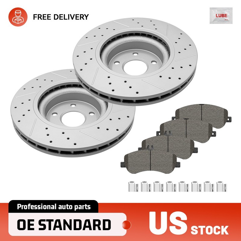 Front Disc Brake Rotors & Ceramic Pads for Mercedes-Benz GLK350 GLK250 2013-2015