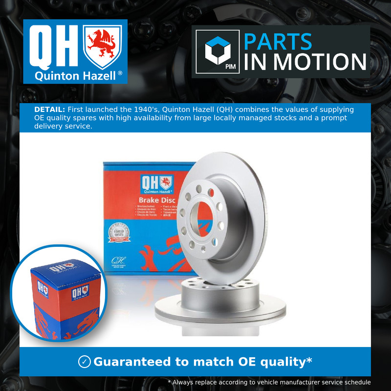 2x Brake Discs Pair Solid Rear 253mm BDC5419 Quinton Hazell Set 1K0615601AB New