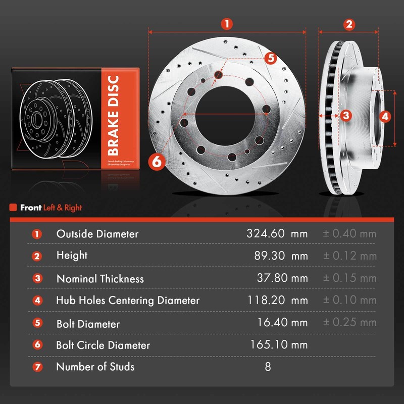 Front & Rear Drilled & Slotted Rotors for Chevrolet Express 2500 GMC Sierra 2500 gallery
