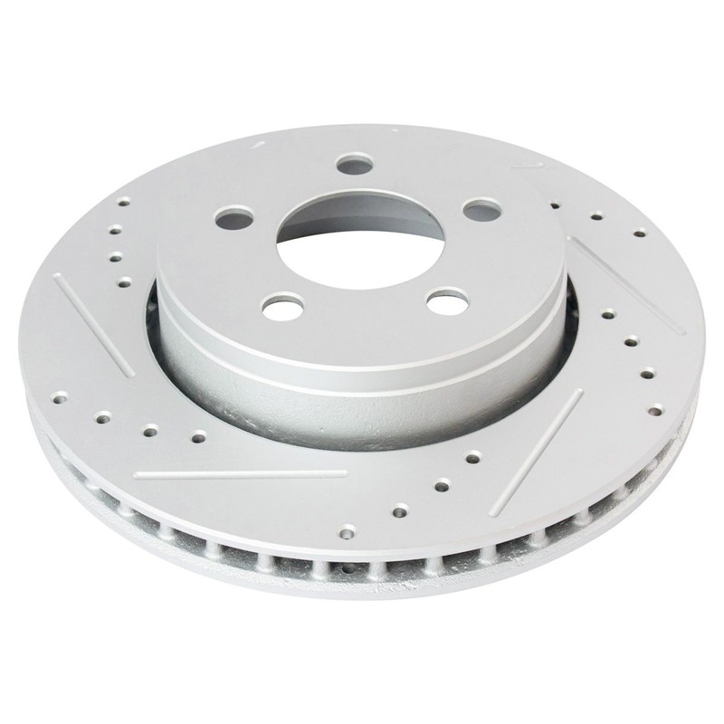 Front & Rear Performance Brake Rotor Drilled Slotted Zinc Coated Set of 4 New gallery