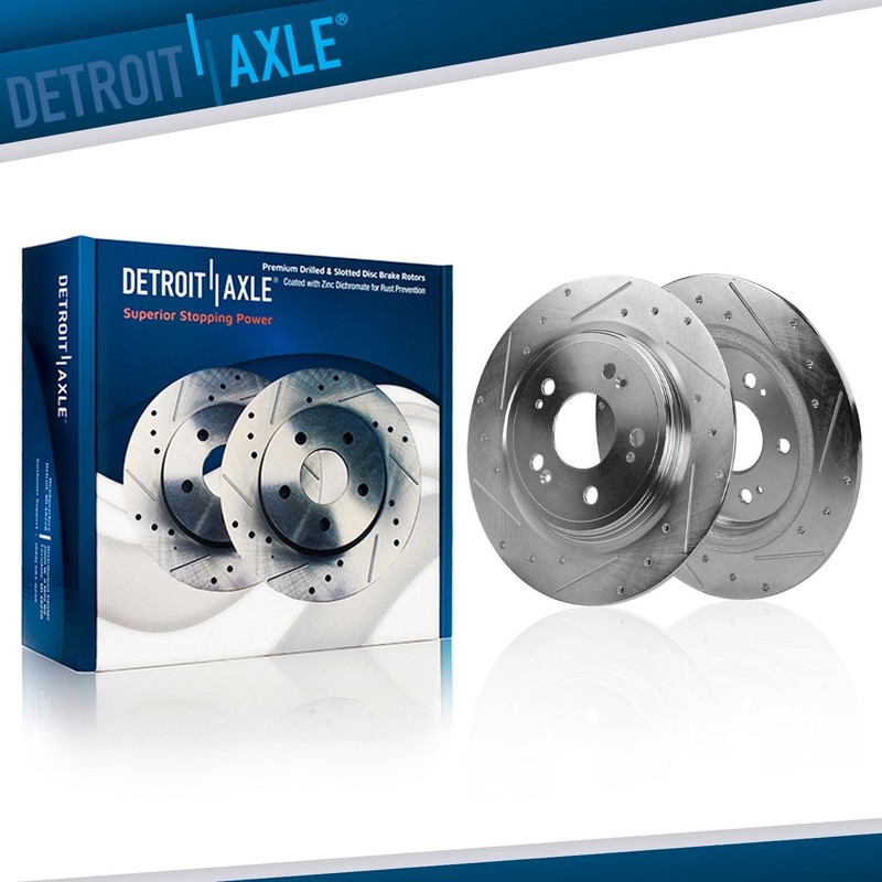 310mm Pair Rear Drilled and Slotted Disc Brake Rotors for 2014 – 2020 Acura RLX