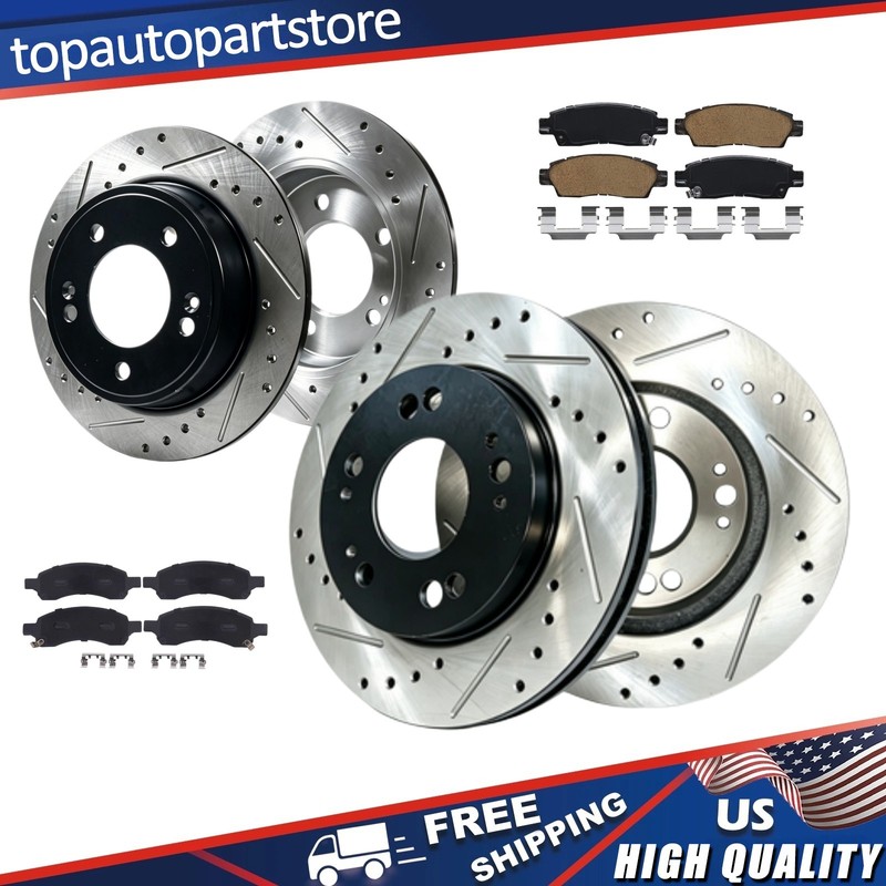 Front Rear Rotor Brake Pad Kit for Buick Enclave 2008 2009 2010 2011 2012 2013