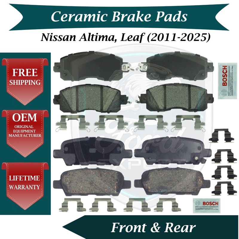 Bosch OEM Front & Rear Ceramic Brake Pads Kit For 2011-2025 Nissan Altima Leaf