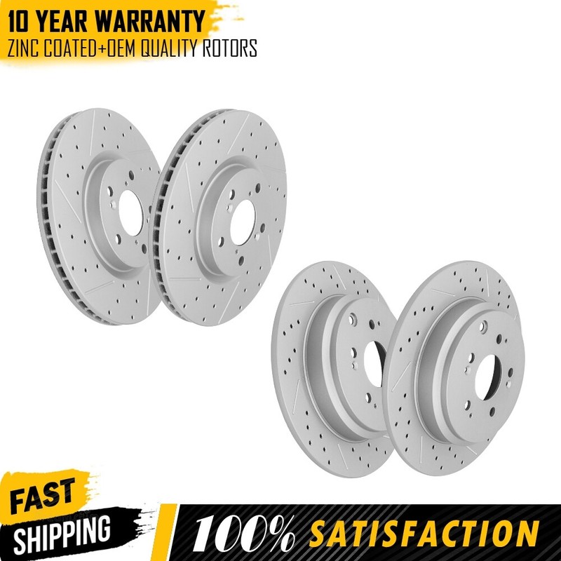 Front and Rear Disc Brake Rotors Set of 4 for Honda Pilot Acura MDX ZDX Rotors