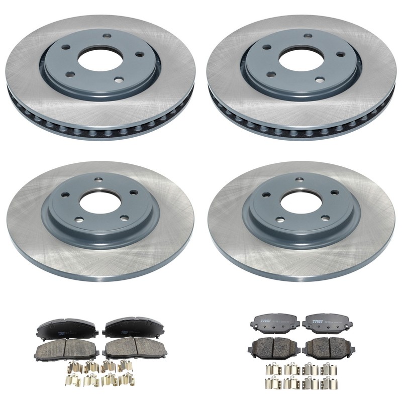 DuraGo Front Rear Disc Brake Rotors TRW Pro Ceramic Pads Kit for Journey Ram C/V