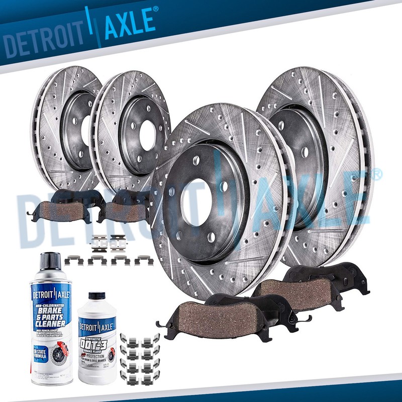 4WD Front Rear DRILLED Brake Rotors Brake Pads for Chevy Blazer S10 Jimmy Sonoma