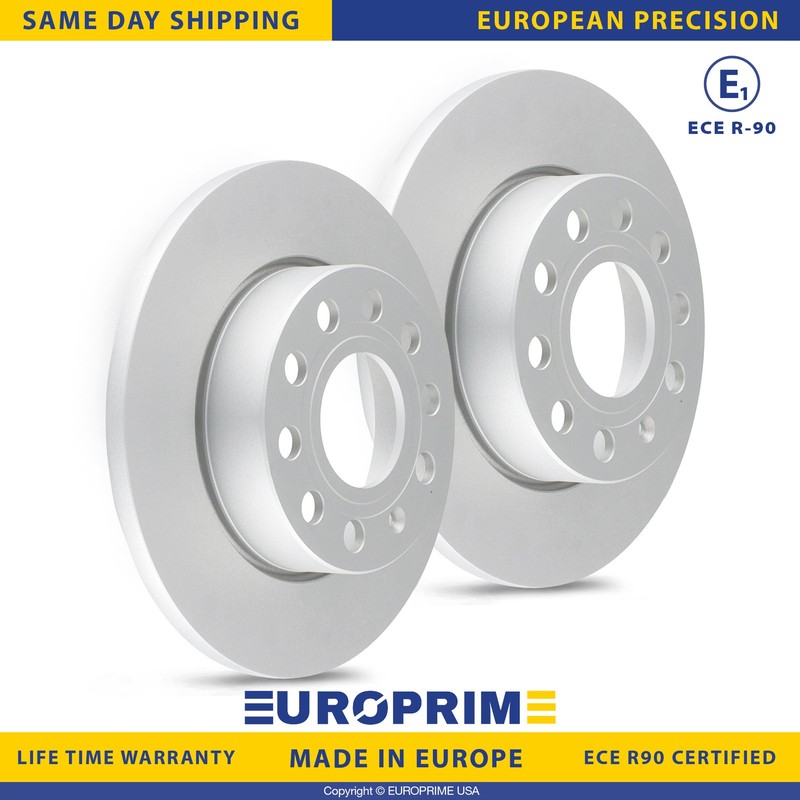 10.08 in Rear Disc Brake Rotors Set for 08-09 Audi A3 05-10 VW Bora 10-13 Golf