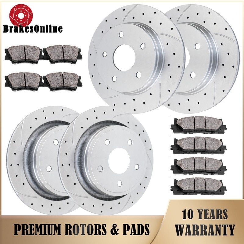 Front and Rear Brake Rotors Pads fit for Ram 1500 5 Lug Models 2006-2018 Brakes