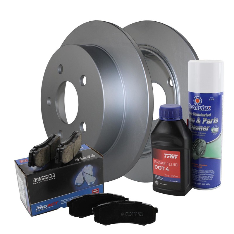 Rear Brake Kit 278mm Rotors Akebono Ceramic Pad Set For Buick Chevy Pontiac FWD