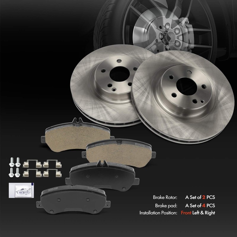 6x Front Disc Brake Rotor & Brake Pads for Mercedes-Benz GLK250 2013 2014 2015 gallery