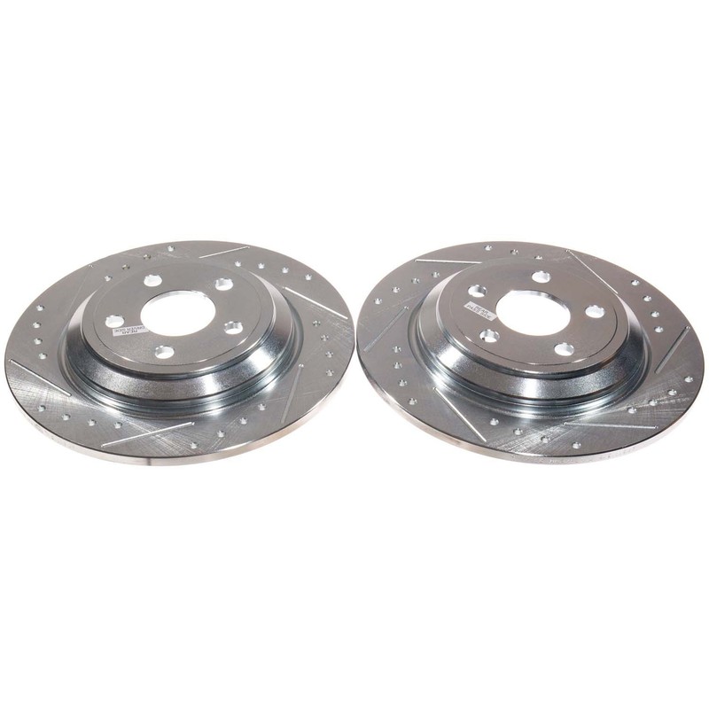 PowerStop Evolution Drilled Slotted Rotors Pair Rear For Ford Maverick