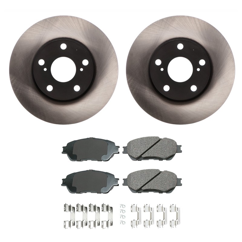 ADVICS Front Rotors Akebono ProACT Ceramic Disc Brake Pad Kit For Toyota Tacoma