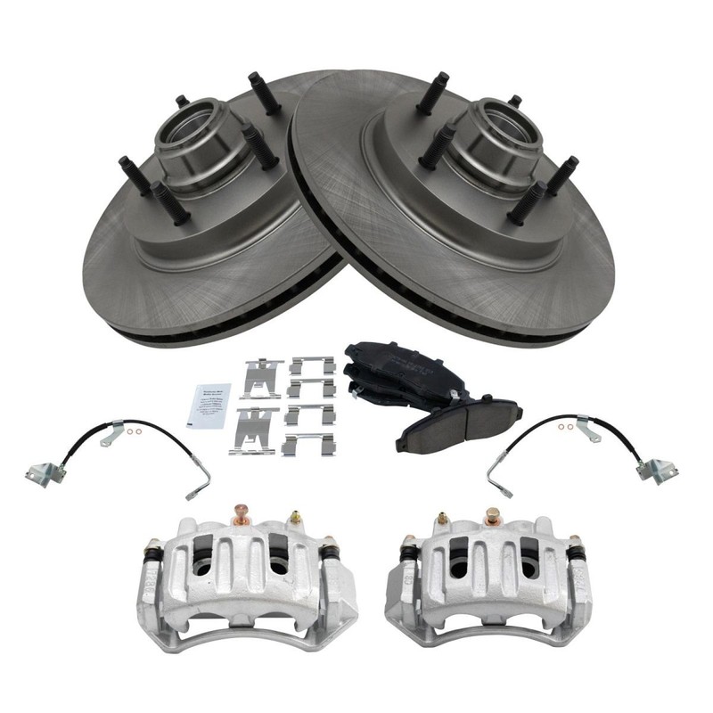 TRQ Front Brake Pad & Rotor Kit Ceramic For 1997-1998 Ford F-150 gallery
