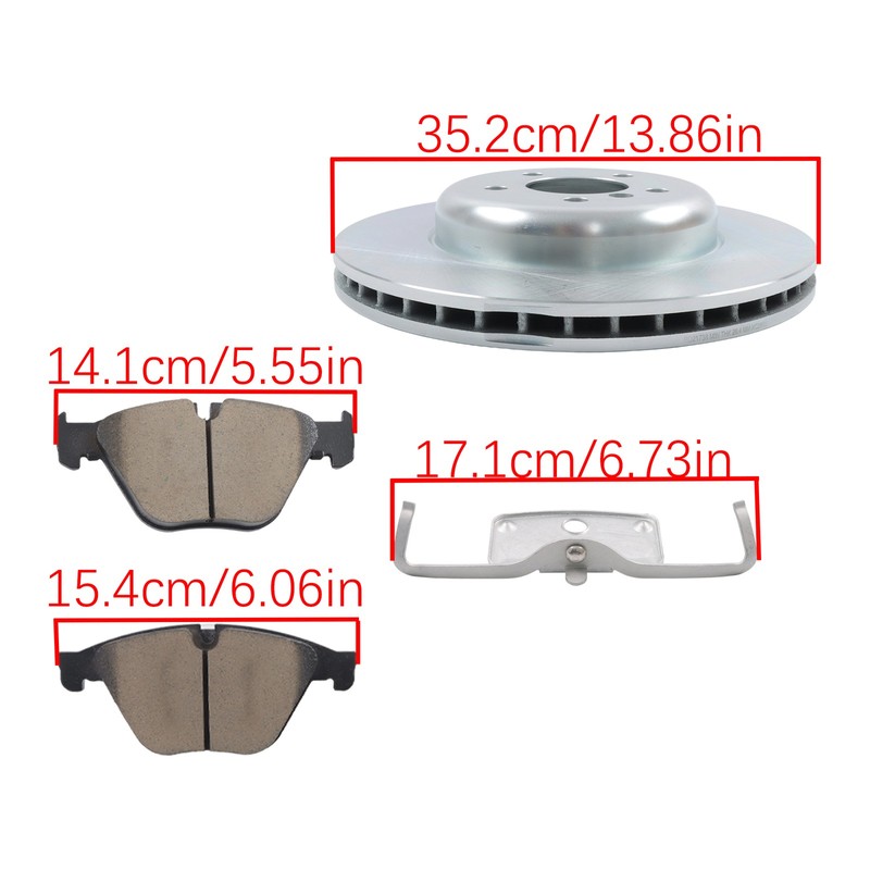 Front Disc Rotor & Ceramic Brake Pads For BMW 640i Gran Coupe 2013-2017 3.0L l6 gallery