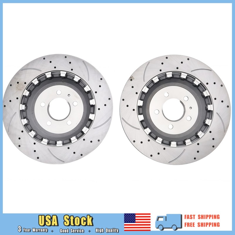 Rear Disc Brake Rotors Left＆Right 4G8615601E Fits Audi RS7 2014-2018 4.0L V8 gallery