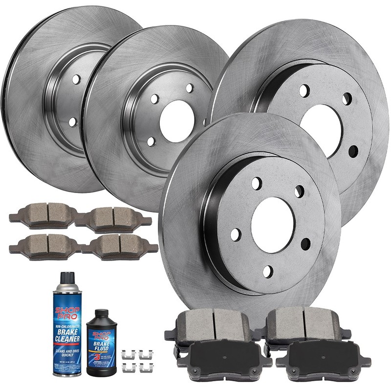 Front Rear Solid Brake Rotors Ceramic Pads For 2005-2007 Chevrolet Cobalt 2.0L