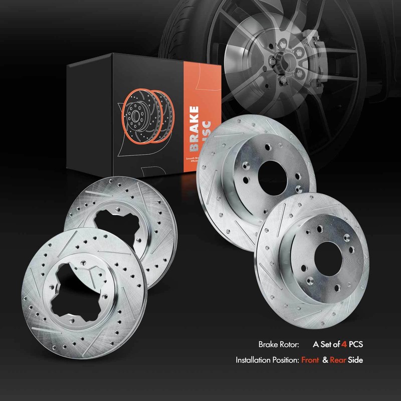 Front & Rear Drilled Brake Rotors for Honda Accord 91-97 Acura CL 1997 L4 2.2L gallery