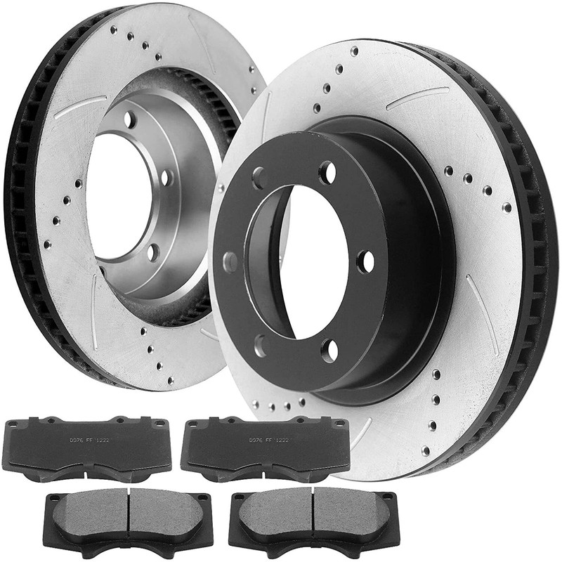 Front Drilled Disc Rotors Brake Pads for Toyota Tacoma 4Runner Cruiser B23 FL