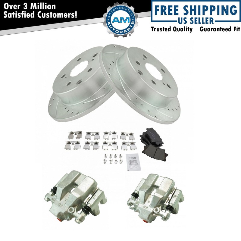 Brake Caliper Posi Ceramic Pad & Performance Rotor Rear Kit for Toyota