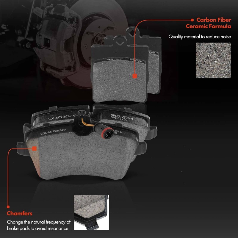 Front & Rear Drilled Brake Rotor & Ceramic Brake Pad for Mercedes-Benz C240 C350 gallery