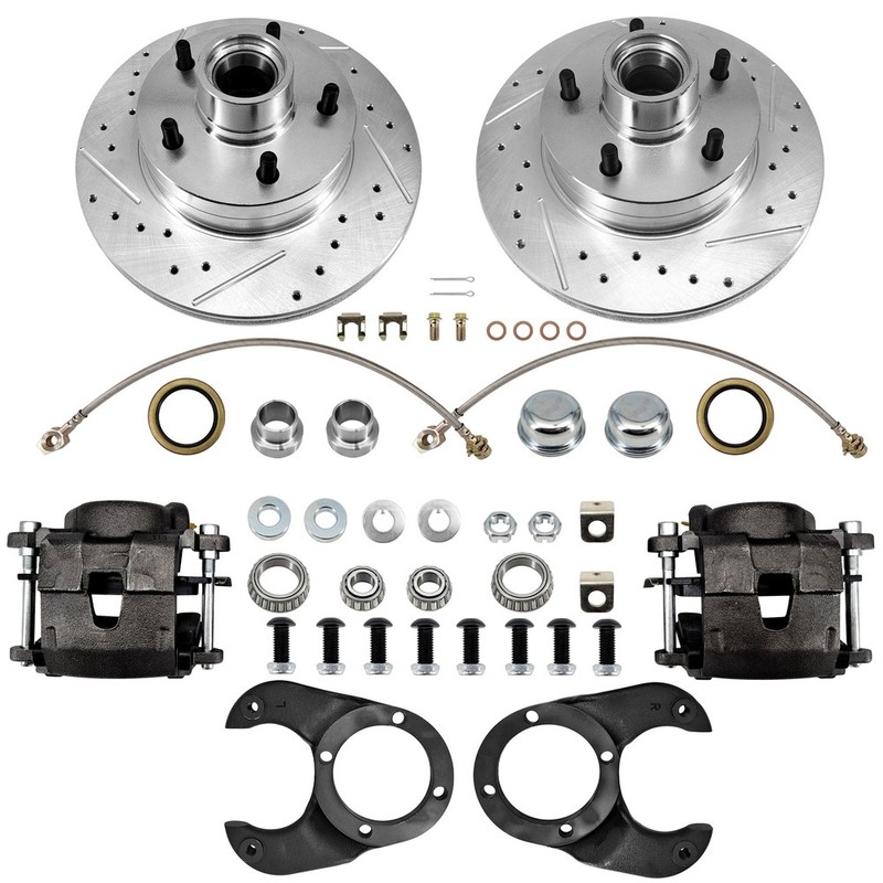 For 1937-48 Spindles Disc Brake Kit, 5 on 4-3/4 Bolt Pattern, Metric Caliper New gallery