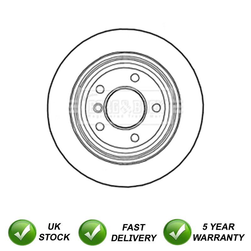 1x Brake Disc Rear SJR Fits BMW 1 Series 2007-2013 2.0 D 34216778049