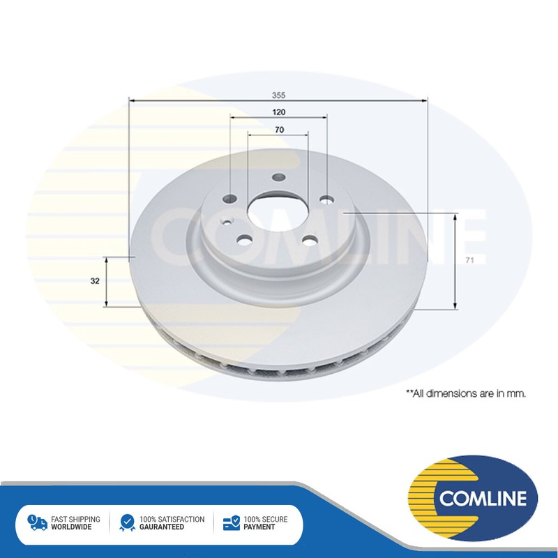 Fits Tesla Model S X Electric + Other Models Brake Disc Front Comline #1