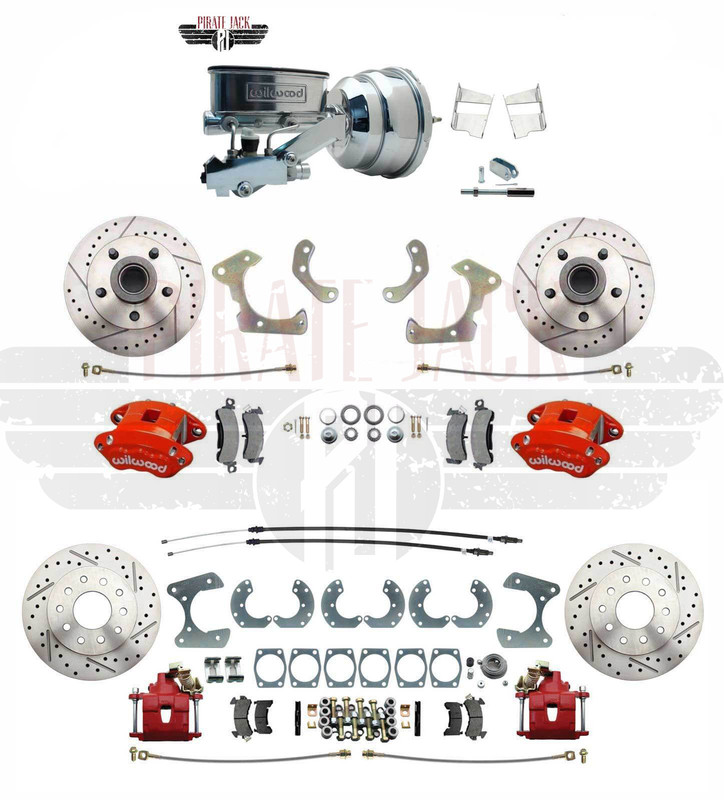 1959-1964 Chevy Impala Bel Air Front Rear Red Wilwood Disc Brake Kit Master