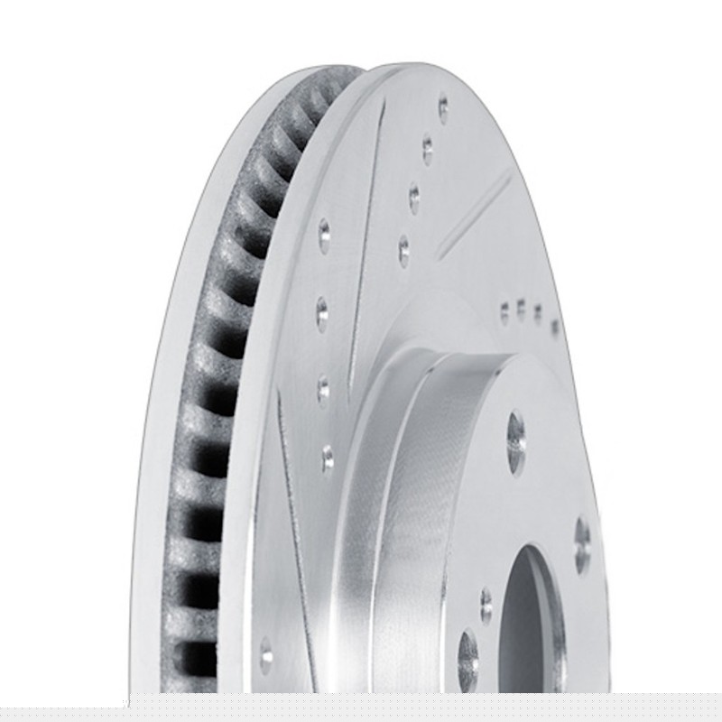 For Volkswagen R32 2008 Brake Rotors | Silver | Drilled And Slotted Rotor Style gallery