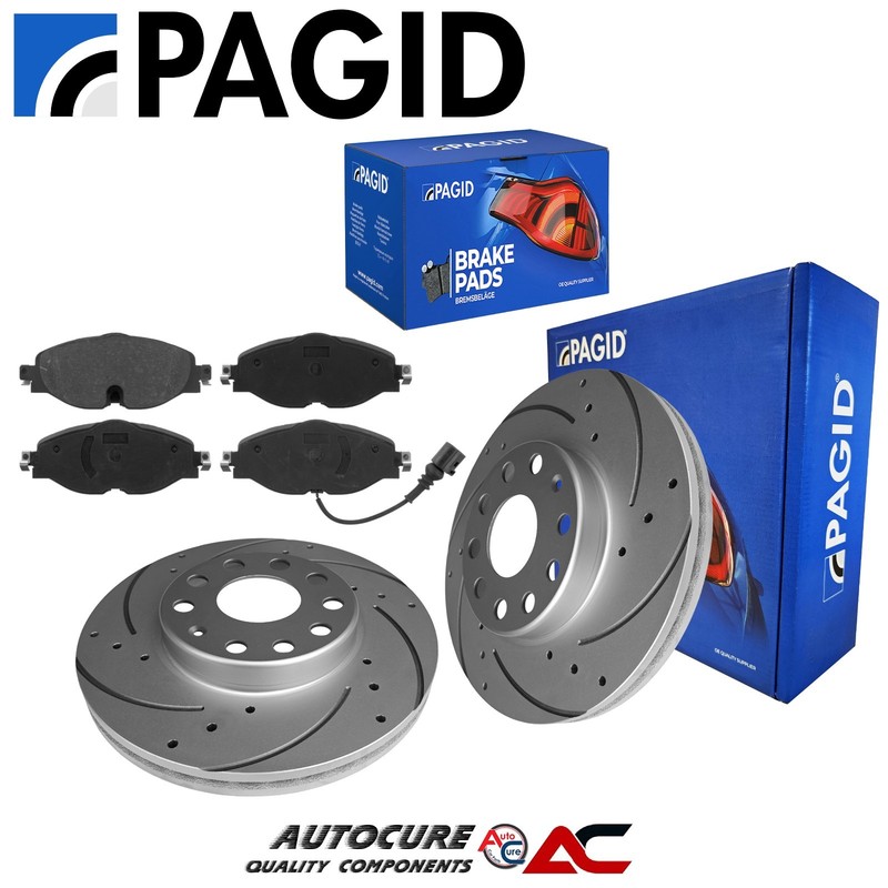 FOR SEAT LEON DIESEL/PET FRONT DRILLED & GROOVED BRAKE DISCS & PADS SET (288mm)