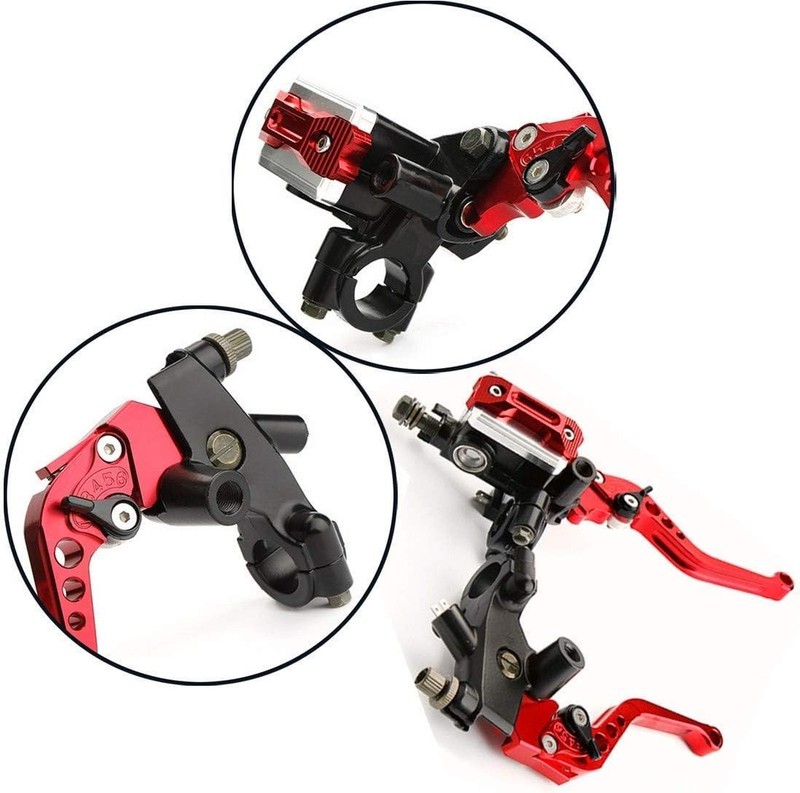 Universal 7/8" 22mm Motorcycle Brake Levers Handlebar Master Red gallery