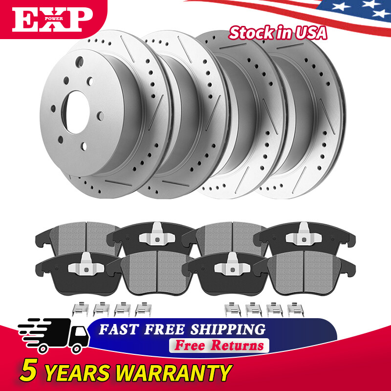 Front & Rear Rotors + Brake Pads for 2007 – 2015 2016 Chevy Traverse GMC Acadia