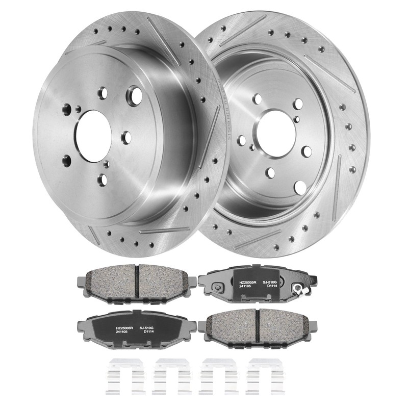 11.26” Rear Drilled Rotors Brake Pads for Subaru Forester Impreza Outback BRZ
