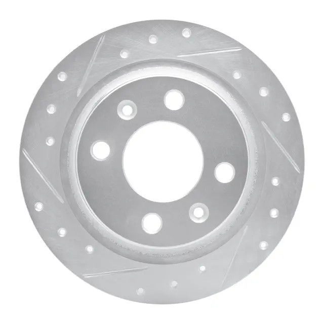 Genuine DFC Brake Rotor - Drilled and Slotted - Silver 631-65006L