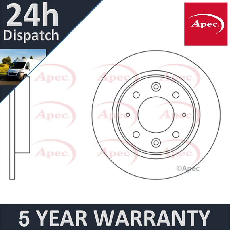 Fits Kia Carens 2000-2007 1.6 1.8 2.0 CRDi Apec Rear 1x Brake Disc 0K9AA26251