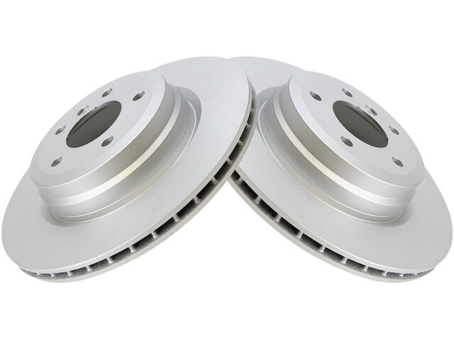 Rear TRQ 2 Piece Brake Rotor Set Brake Rotor Set fits BMW 335is 2011-2013 95HJWJ